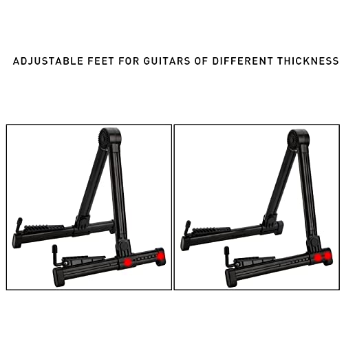 Elsjoy 2 Pack Foldable Multi-Instrument Stand - Folding Holder for Electric Guitar, Acoustic Guitar, Ukulele, Violin, Banjo - Portable and Lightweight