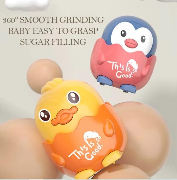 IndusBay® Set of 2, Cute Sliding Duck Car Press & Release Inertia Press Run Slide Mini Cartoon Animal Wind Up Toys for Infant Toddler Boy Girl Toys for Kids, Multicolor - Image 3 thumbnail