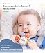 Infinno Baby Greifball & Rassel,BPA-freies Silikon Beißring-Spielzeug für 0-12 Monate, Multifunktionales Montessori Baby Geschenk Mit Leuchtenden Farben