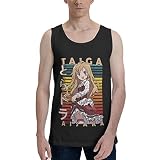 Anime Toradora Taiga Aisaka Tank Top Mens Casual Vest Summer Round Neck Sleeveless Clothes Black