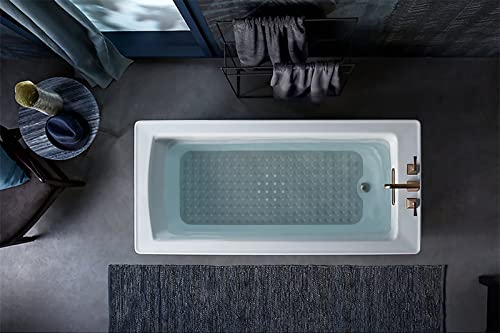 Duwenem Bath Mat For Tub And Shower - Extra Large 39 X 16 Inch Non Slip Bathtub Mat With Drain Holes & Suction Cups - Machine Washable Bathroom Mat, Gray #TOP7