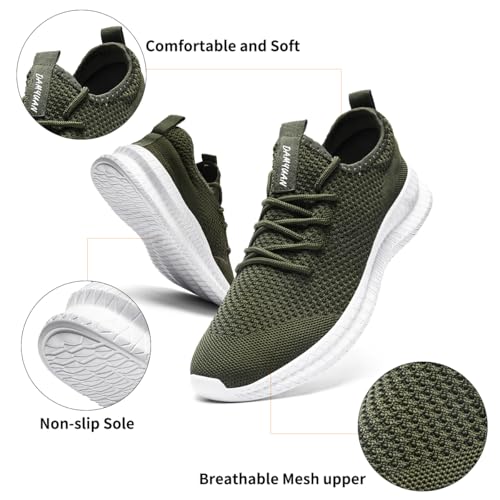 Image of DLWKIPV Mens Slip On Shoes Tennis Walking Gym Athletic Running Fashion Sneakers Workout Footwear Casual Sport Outdoors Breathable Knitted Mesh Lightweight