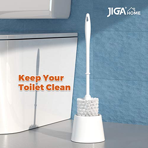 image for JIGA 3 Pack Toilet Brush and Holder Set, Toilet Bowl Brush with Caddy 