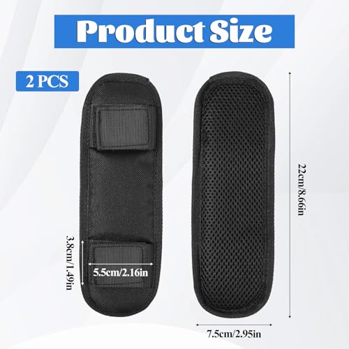 2 Pieces Shoulder Strap Pad, Black Shoulder Pad for Bag Strap Removable Backpack Strap Pads Padded Shoulder Strap Pads Fastener Cushions Thick Strap Pad for Guitar Duffle Bag Strap Replacement4