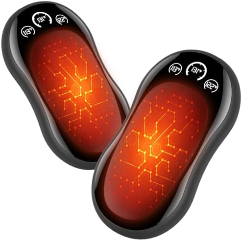 Hand Warmers Rechargeable 2 Pack, 6000mAh UL Certified Safe Electric Hand Warmers with 3-Temp Display, Ultra-Slim Portable Pocket Heater, Outdoor/Hunting Essentials, Gifts for Christmas Men & Women