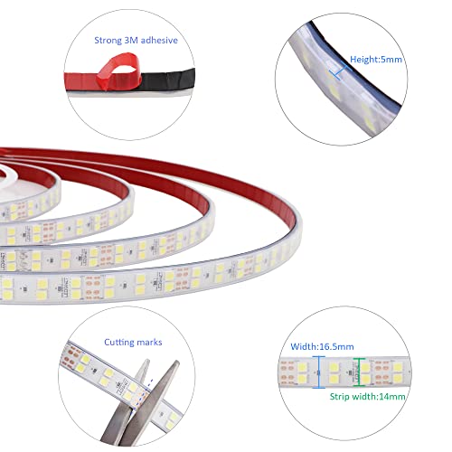 Tira de LED SMD5050 blanca 5 metros 12V IP67 resistente agua miniatura 4