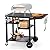 MASTER COOK Grill Table Outdoor Grill Cart Pizza Oven Table with Wheels, 44"x 23" Large Space Outdoor Prep Table Ideal for Big Horn Outdoors Pizza Oven