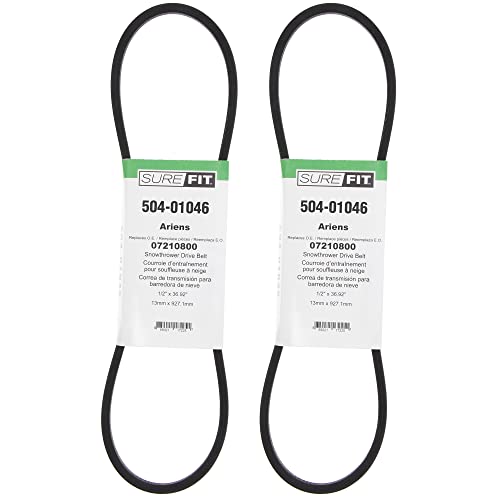 SureFit Snow Blower Drive Belts Replacement for Ariens 07210800 ST832 ST824 ST724 ST524 ST1032 Snow Throwers 2 Pack