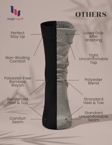 Image of Hugh Ugoli Womens Thin Soft Bamboo Dress Socks, Business, Crew, 3-6 Pairs