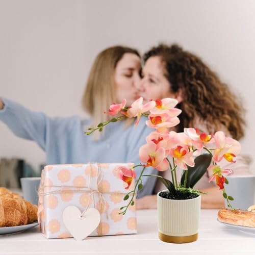 Orchidée bonsaï artificielle haut de gamme en pot céramique design - 4