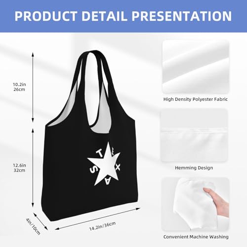 Texas De Zavala Flag Canvas Tote Bags Women'S Bag4