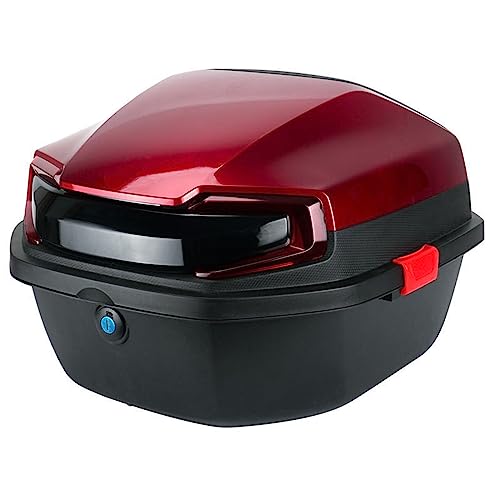 baúl de la caja superior de la motocicleta 41L almacenamiento de equipaje de la caja trasera de gran capacidad, baúl de scooter de ciclomotor impermeable portátil, 43X41X30 cm / carmesí Decoration