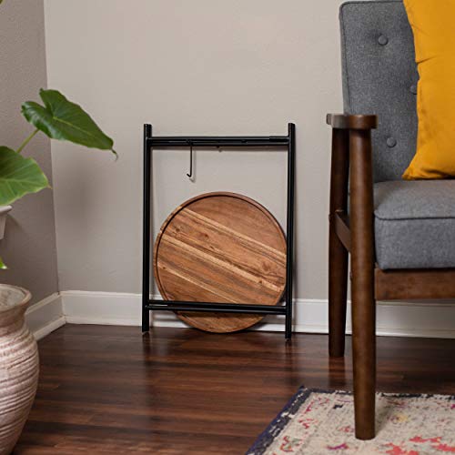 Birdrock Home Folding Side Table With Removable Wood Tray thumb #6