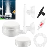 UYUYong Sauerstoff Diffusor U-Pipe Nano Bubble Stone Kit mit Steuerventil Saugnäpfe Ersatzscheibe Rückschlagventil Leiser Blasenstein für gelösten Sauerstoff Lässt Tiny Bubbles Aquarium Hydroponic