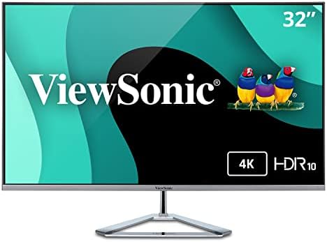 ViewSonic VX3276-4K-MHD 32 Inch 4K UHD Monitor with Ultra-Thin Bezels, HDR10 HDMI and DisplayPort for Home and Office