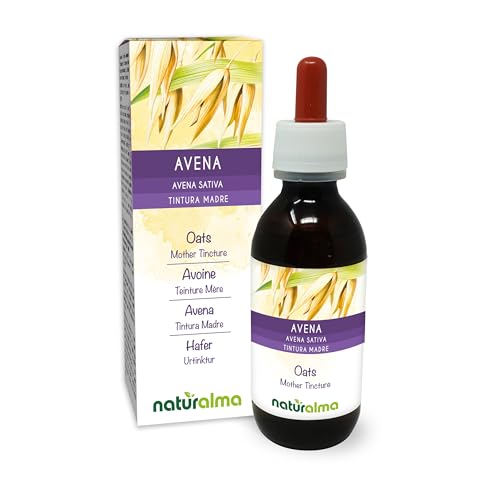 Avena (Avena sativa) sumidades Tintura Madre sin alcohol Naturalma - Extracto líquido gotas 120 ml - Complemento alimenticio - Vegano