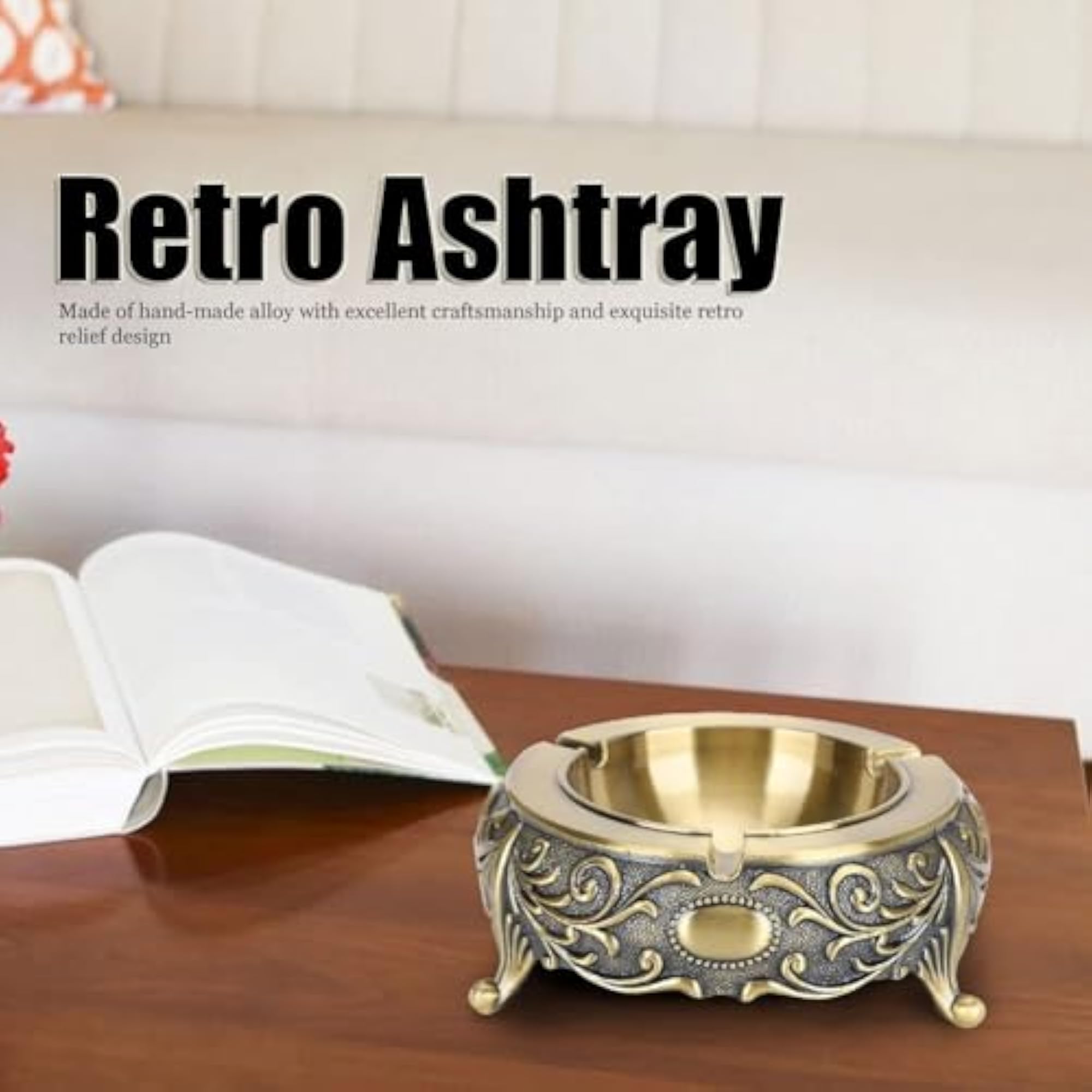 Vintage Glass Leaf Shaped Ashtray, Unique Gift