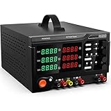 ✦Protecciones múltiples y de alta calidad✦ La fuente de alimentación viene con sobretensión, sobrecorriente, sobrecarga, sobrecalentamiento, cortocircuito, cinco potentes funciones de protección. El ventilador incorporado de bajo ruido de arco y baja ondulación, prolonga la vida útil del producto de manera efectiva. Además, la variable de la fuente de alimentación muestra el voltaje, la corriente y la potencia simultáneamente y el teclado se puede bloquear para evitar un mal funcionamiento.