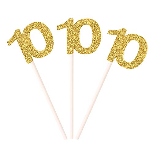 Unimall SAMPLE_SKU_49479 24 Pieces Number 10 Cupcake Toppers thumb #1