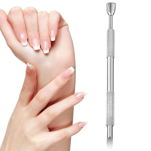 Moxeupon Empujador de cutículas,Herramienta para empujar cutículas, Herramienta profesional para quitar cutículas y empujador de uñas de doble punta, Herramientas de manicura y pedicura para técnicos