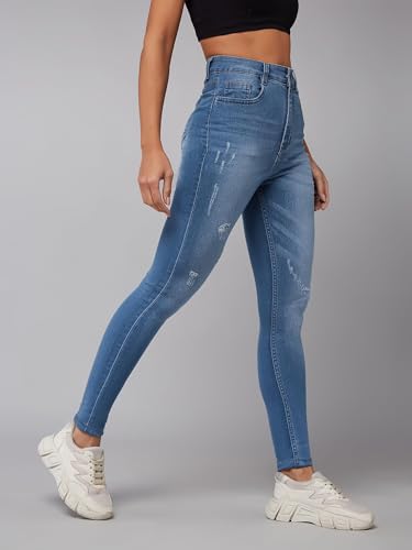 Image of Dolce Crudo Distressed High Rise Skinny Jeans for Women