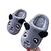 TWW Eltern-Kind-Kinder-Baumwollpantoffeln für Jungen und Mädchen nach Hause pelzige Schuhe Indoor-Kinder warme Schuhe Winter rutschfeste Baumwollschuhe Baby,Grau,22 23