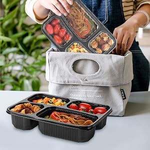 Image of Krum 4-Compartment Plastic Plate | Durable Reusable Meal Tray with Sections | Microwave Safe Food Serving Plate for Office, Home, Restaurants, Canteens & Food Delivery (Pack of 100)