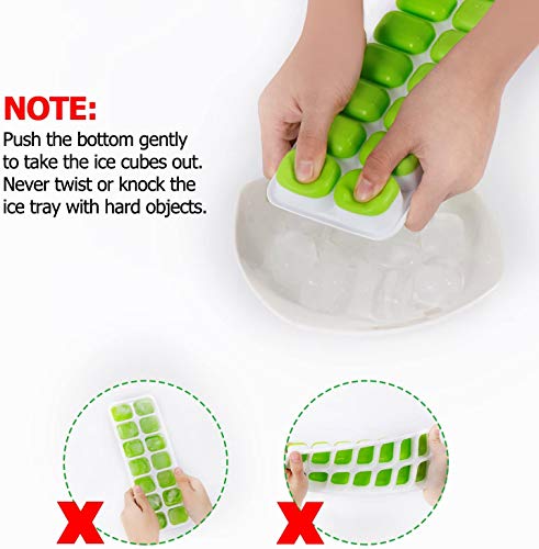 3 Ice Trays, Easy-Release Silicone And 14 Flexible Ice Trays, Easy-Release Stackable Ice Trays, With Overflow-Proof Removable Lid, Suitable For Whiskey, Cocktails, Durable And Washable Dishwashers #TOP6