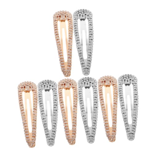 Pinces à cheveux en métal strass drop barrette frange femme lot de 8 accessoires de coiffure