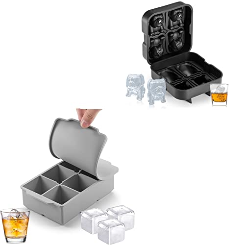 Molde de cubos de hielo grande de silicona con tapa miniatura 1