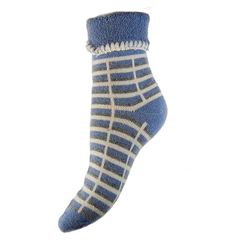 Chaussettes luxueuses à carreaux Joya un cocon de douceur bleu crème