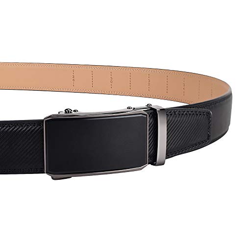 PlusZis 28"-60 "Herren Ledergürtel mit Ratsche, groß und schlank mit automatischer Schnalle