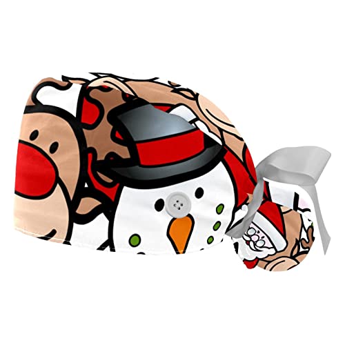 Chapeau de travail bouffant de Noël JDEZ respirant lot de 2