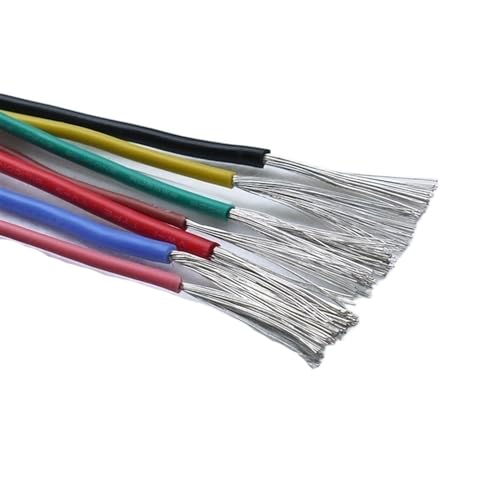 Outdoor Extension 30AWG Electrical Silicone Cable UL3135 Heatproof Flexible Tinned Copper Wire 0.06mm2 Insulate Soft DIY Core Test Line Solar sheathed(Color:Green)