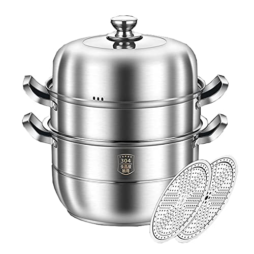 Marmite vapeur et soupe en acier inoxydable 304 de 27 cm avec fond 5 couches