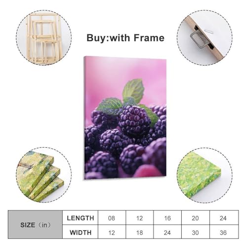 Poster mural fruits mûres menthe décoration suspendue moderne 20x30