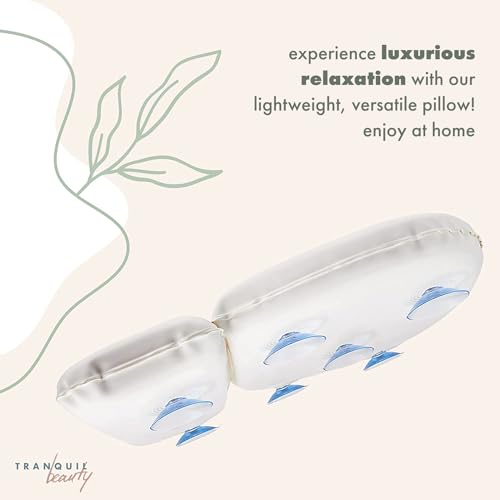 Tranquil Beauty Bath Pillow | Bath Pillows for Head and Neck Waterproof with Suction Cups | Non-Slip Bath Cushion Ergonomic Headrest & Back Support with Gift Box | Reading Pillow Bathing Accessories - Image 3