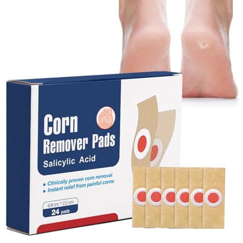 Almohadillas para callos para dedos de los pies | Pack de 24 tiritas para quitar callos en los talones, tiritas para quitar ampollas con orificio, tiritas para el cuidado de los pies para callos, dure