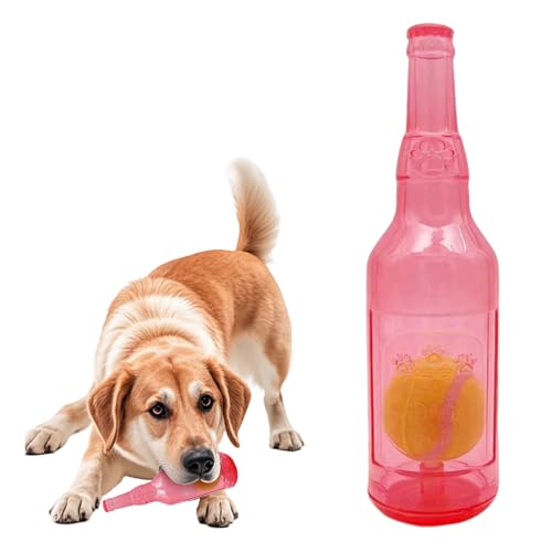 AOTISBAO Dog Squeaky Toys, 1-Pack Bottle with Tennis Ball, Interactive Chew Toy for Small Medium Large Dogs