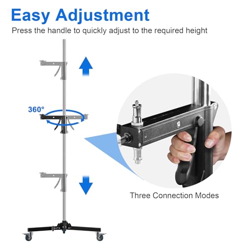 Image of Selens 98.4 inch /250cm Heavy Duty Light Stand, Max Load 33lbs /15kg