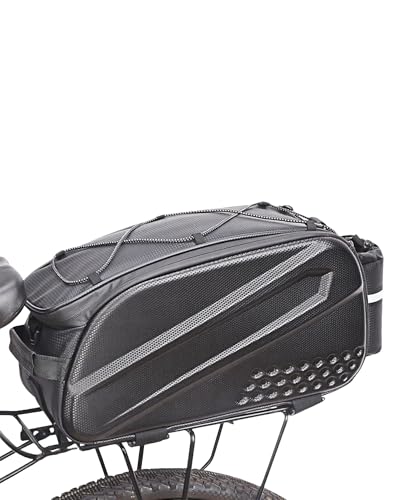 Skeri Rear Bike Rack Bag 10L Waterproof PU+EVA, Bike Trunk Bags and Bike Panniers for Ebike and...