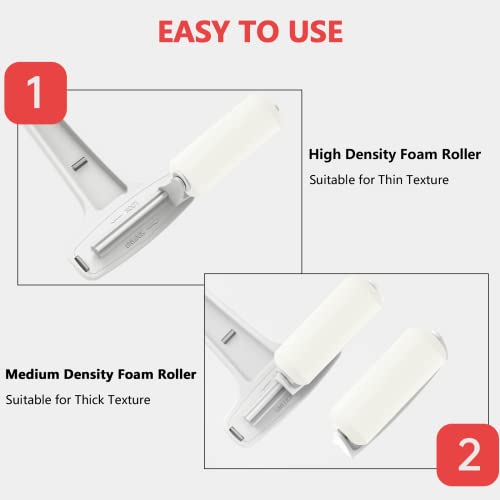 Lotion Applicator For Back & Feet & Body Folding Long Handle 2 Replaceable Foam Rollers Moisturizer Sunscreen Pain Relieving Cream Medicine Self Tanner Back Applicator Wand For Women Men Elderly White #TOP5