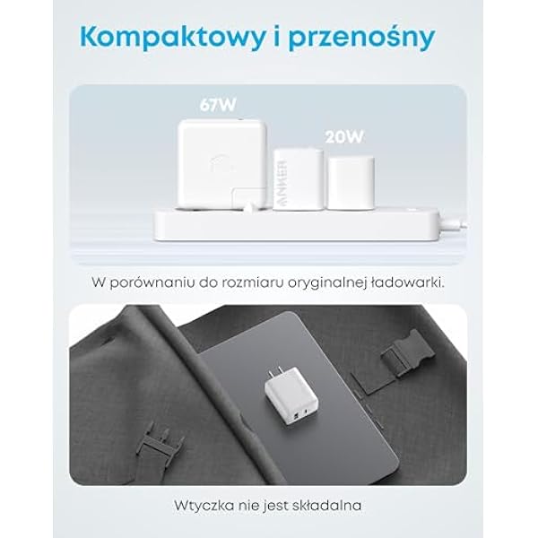 Ładowarka Anker 20W USB C zasilacz sieciowy zasilacz kompatybilny z iPhone 16 15Phone Series iPad i innymi z kablem USB-C 150 cm biały