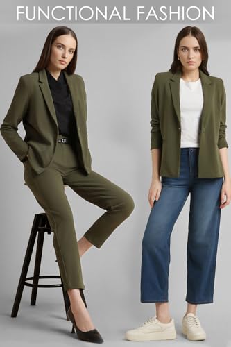 Image of Van Heusen Women Regular Fit Unlined Formal Blazer