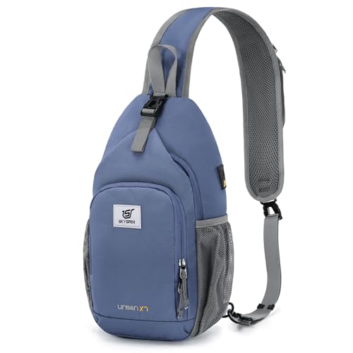SKYSPER Mochila bandolera RFID cruzada, 7L, 3.9'D x 7.9'W x 15.4'H, Unisex, Bígaro