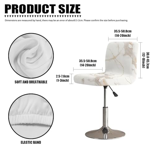 Image of Stretch Bar Stool Covers Set of 4,Stretch Removable Washable Bar Stool Chair Covers,Counter Height Chairs Cover for Kitchen Dining Room Cafe Furniture,White Marble Print