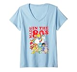 23R1BR00050A-001 Femme Rainbow Brite Made In The 80\'s Distressed Group Shot T-Shirt avec Col en V