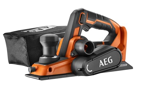 AEG - Rabot Électrique 18V Brushless (Sans Batterie) - Lame de Coupe Inversable 82mm avec Profondeur Réglable jusqu'à 2mm - Grand Confort de Travail -...