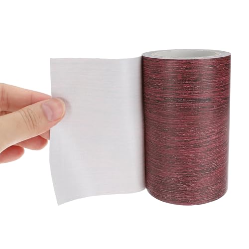 Image of PATIKIL Wood Grain Repair Tape 3 inch x15ft,2 Pcs Self Adhesive Realistic Textured Repair Tape Patch for Floor Door Table Cabinets Desk,Dark Chestnut Mahogany