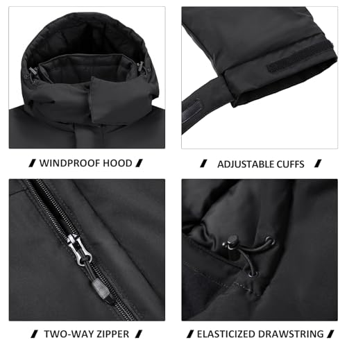 CAMELSPORTS Mens Winter Coats Long Warm Jacket with Hood Casual Quilted Puffer Parka Windproof Jackets3